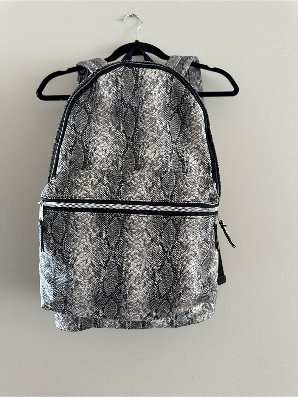 Urban Outfitters Silver Snake-Print Backpack